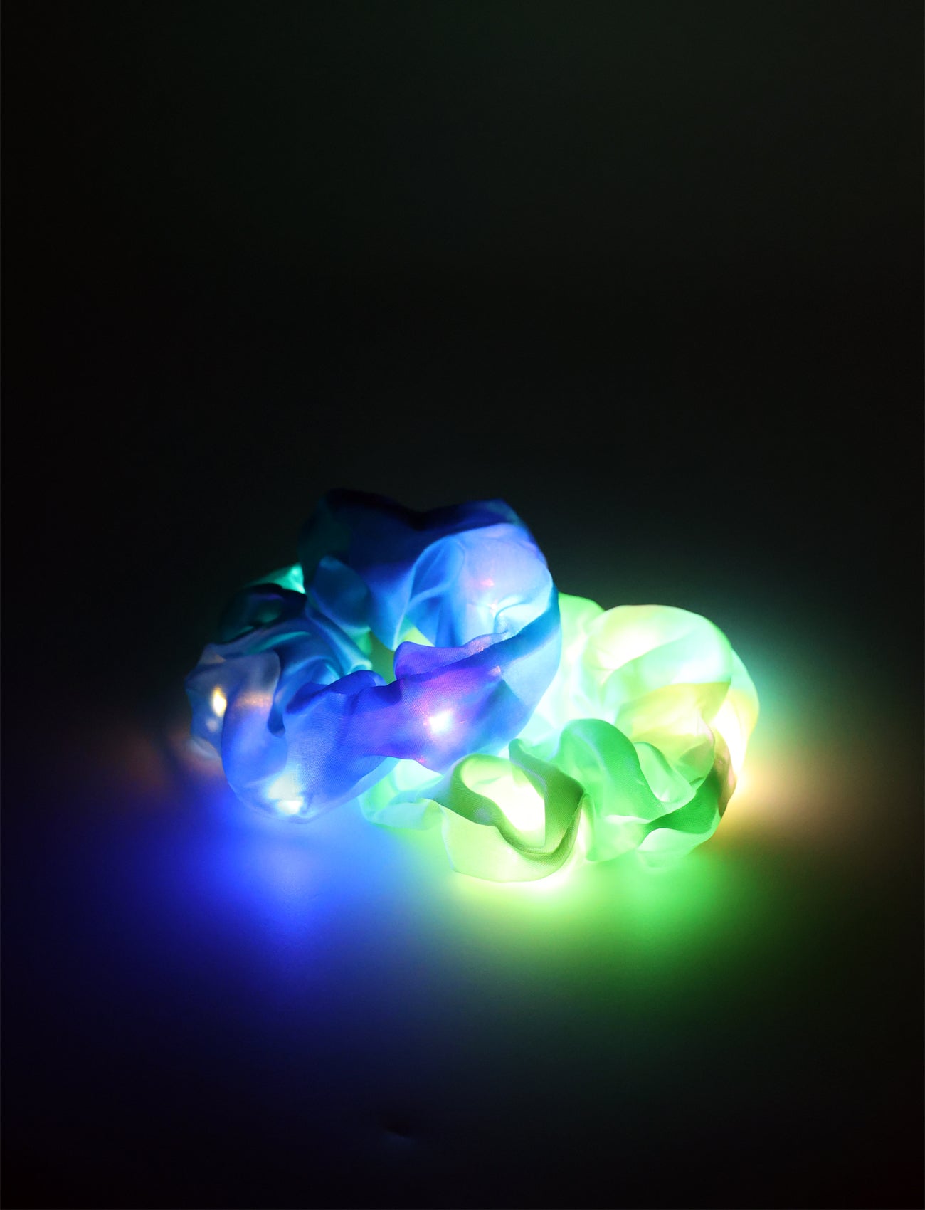 Schlagernacht - Leucht-Scrunchie 2er Set - Blau & Grün