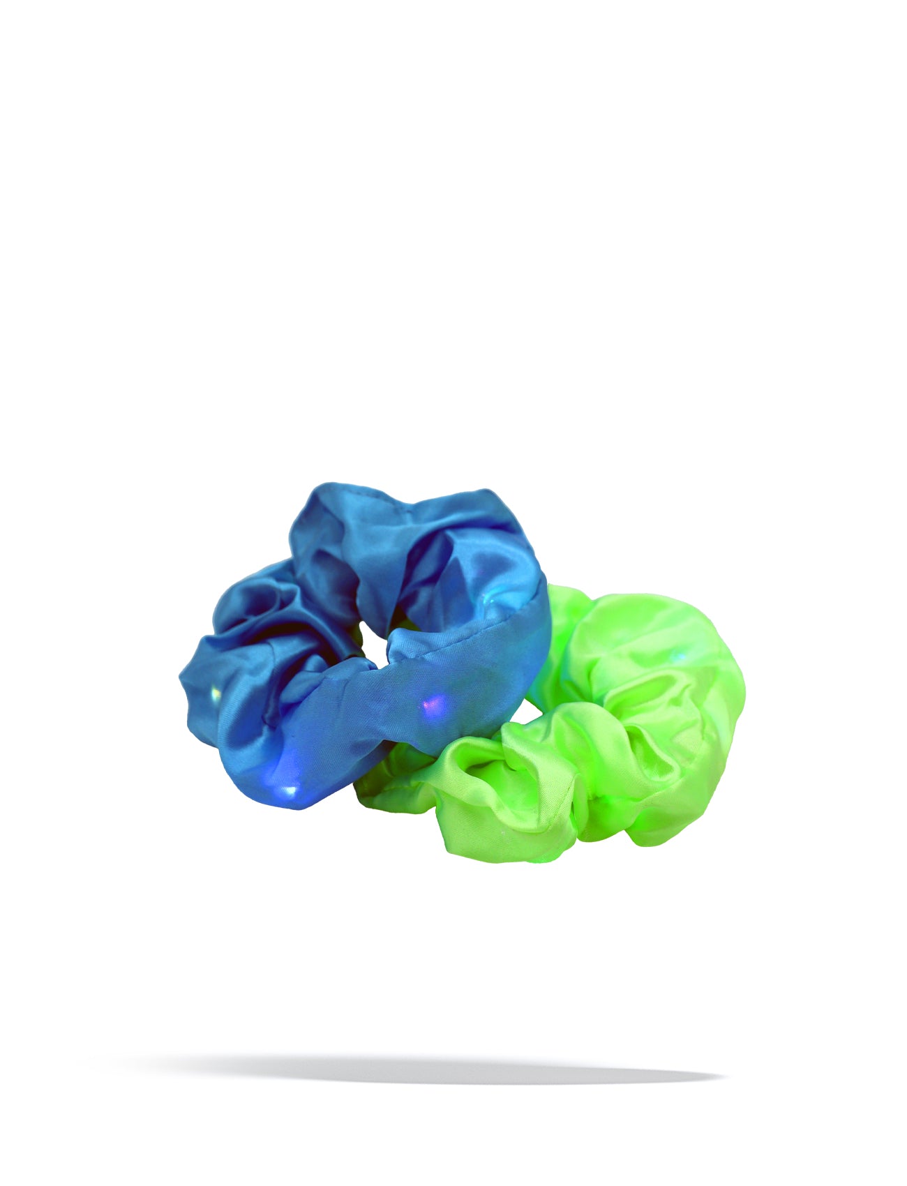 Schlagernacht - Leucht-Scrunchie 2er Set - Blau & Grün