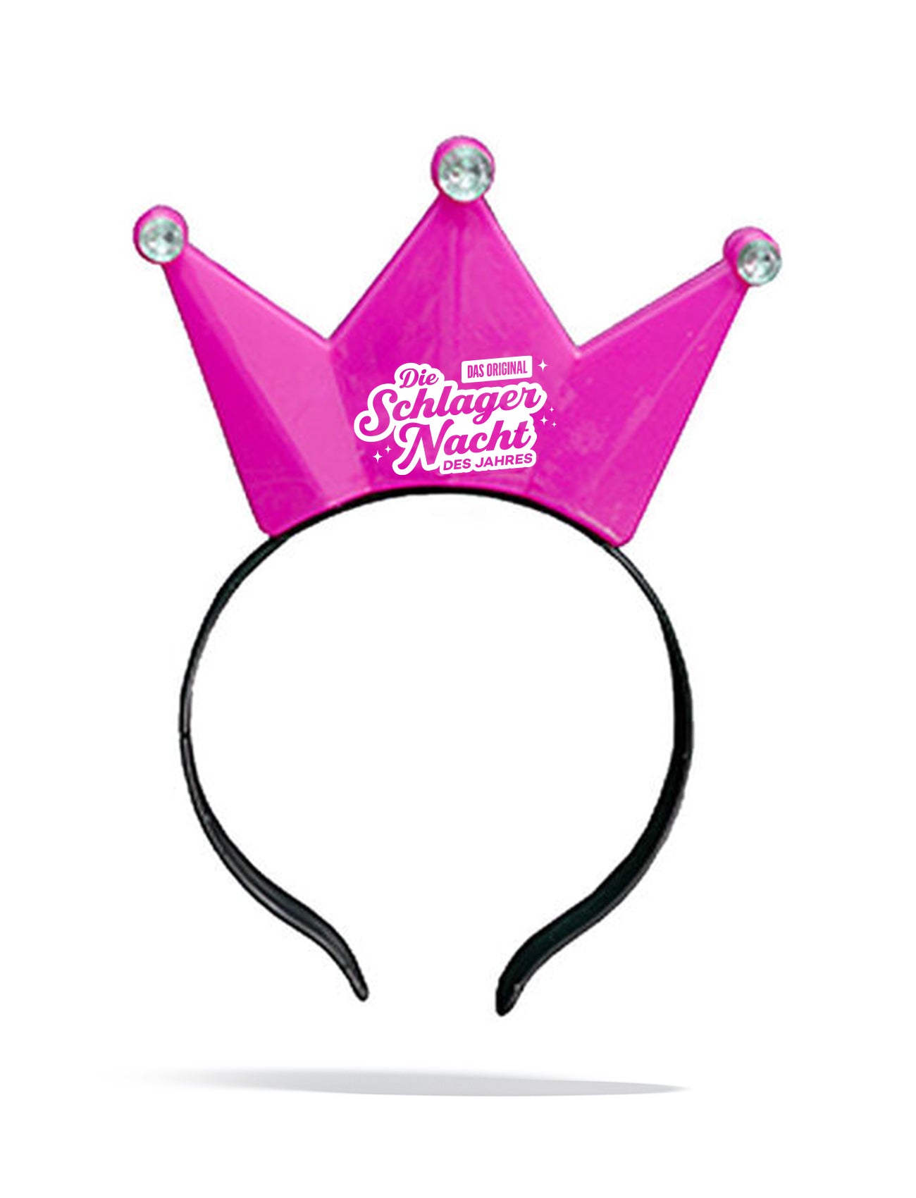 Pinke Haarreif-Krone mit 3 hellen LED, inkl. Logo