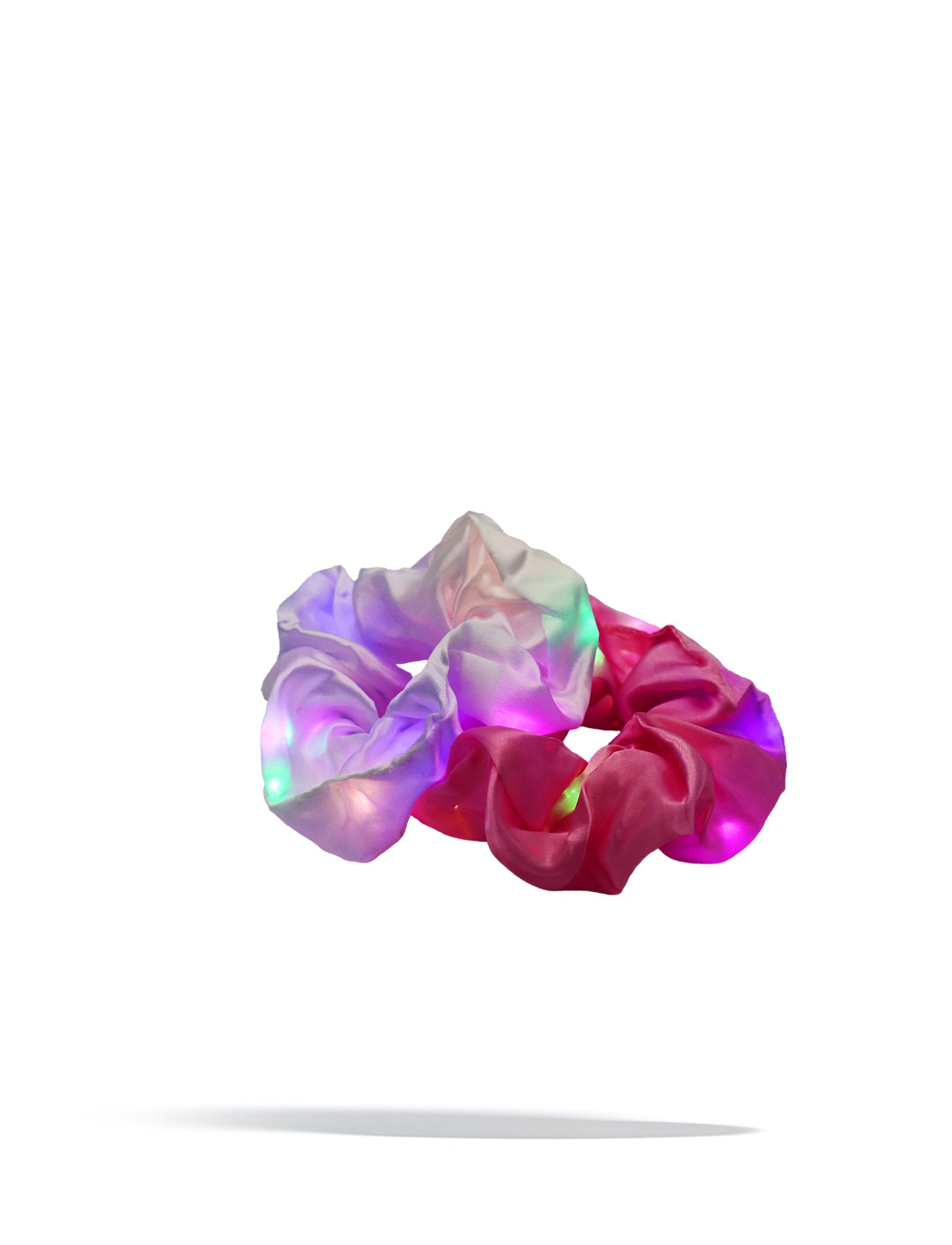 Schlagernacht - Leucht-Scrunchie 2er Set - Weiß & Pink