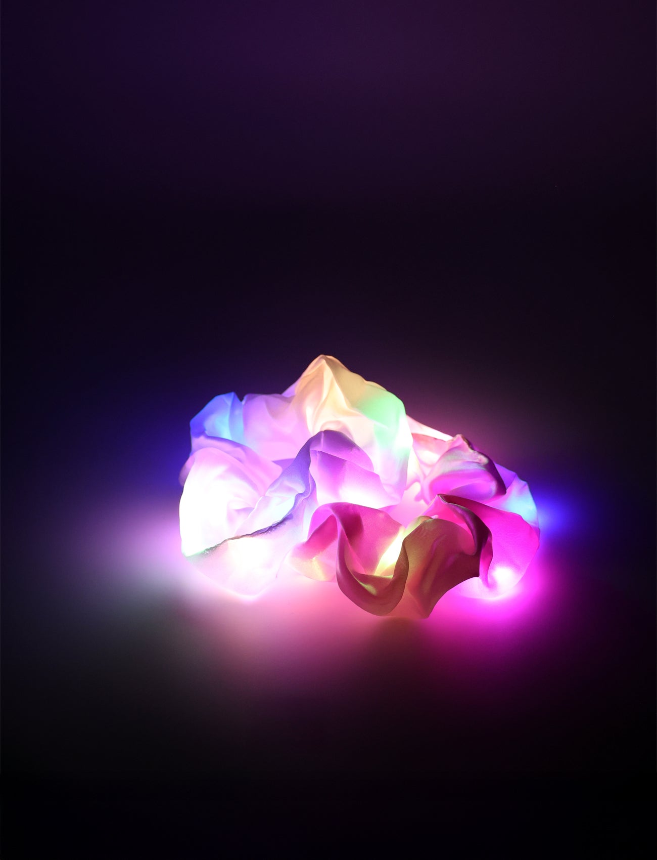 Schlagernacht - Leucht-Scrunchie 2er Set - Weiß & Pink