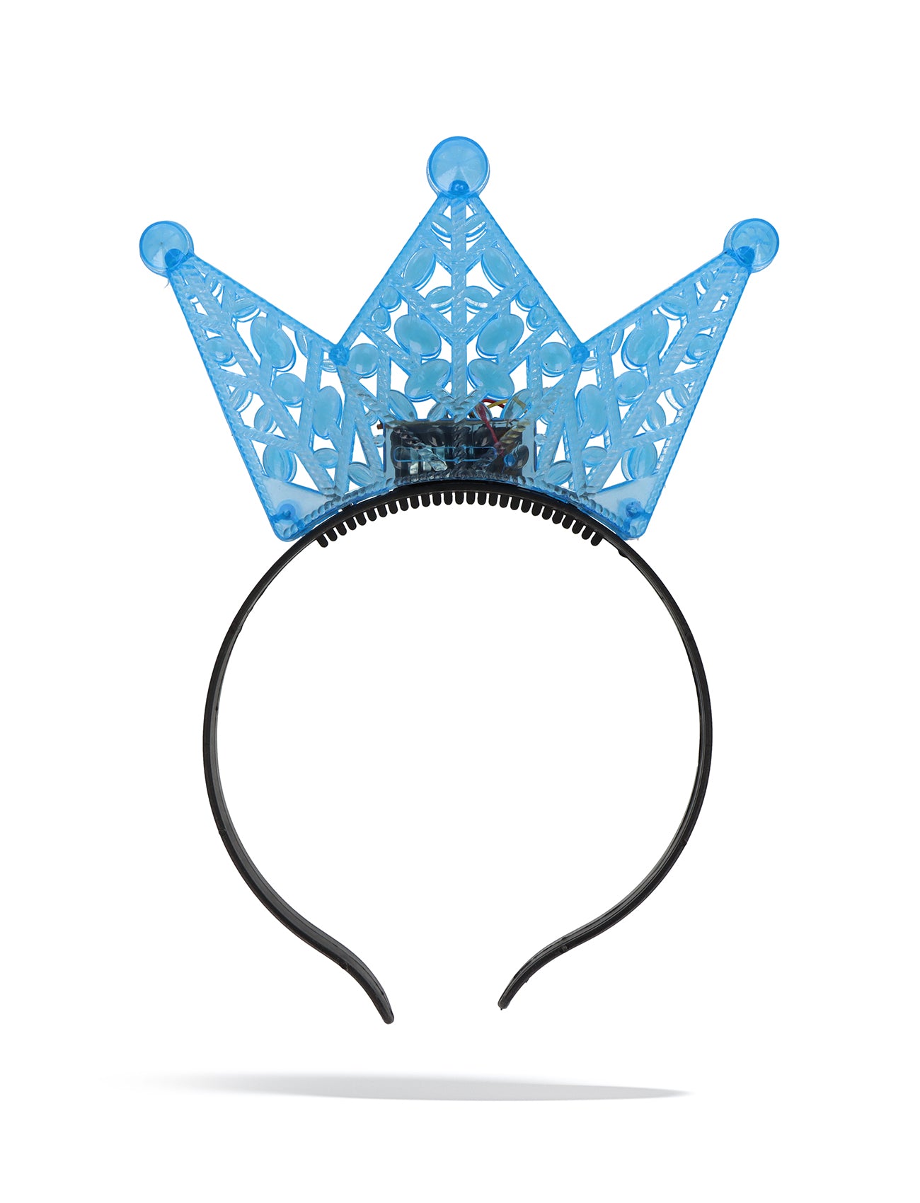 Blaue verzierte Haarreif-Krone mit 3 hellen LED